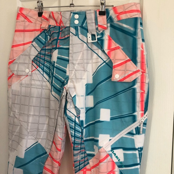 🌿 OAKLEY 🌿 multicoloured unisex freight snow pants thinsulate anorak size L - Picture 2 of 7